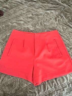 Women's bright red  High-Waist Tailored Shorts